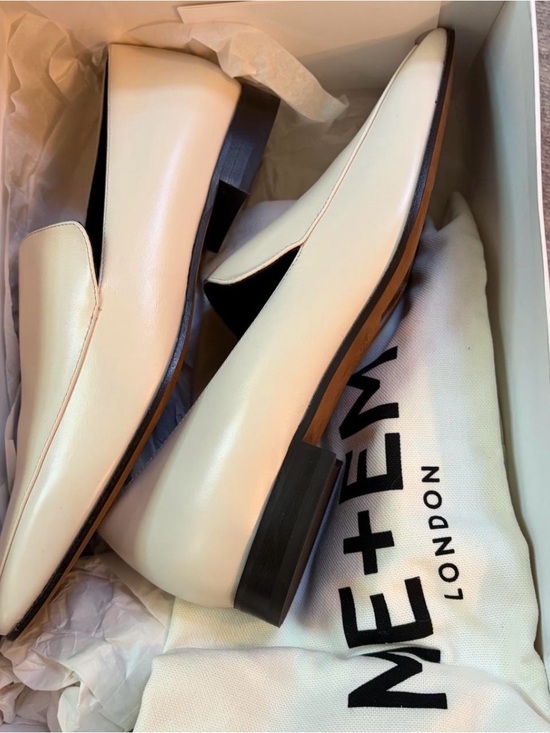 ME+EM Shoes - ME+EM Cream Leather Slip-On Loafers